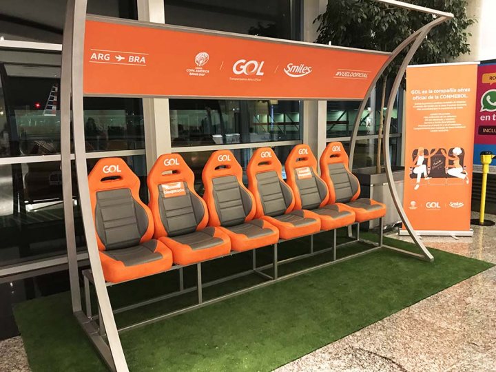 STAND GOL Mundial Rusia 2018 pre embarque aeropuerto de Ezeiza