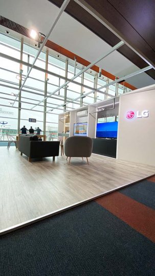 STAND Casa inteligente para LG Electronics Argentina / pre embarque aeropuerto de Ezeiza 