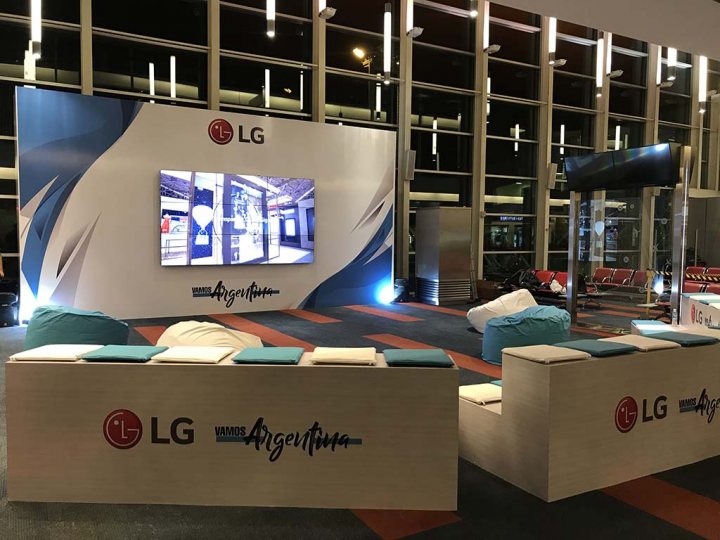 ESTADIO LG Electronics Argentina COPA America 2017 / pre embarque aeropuerto de Ezeiza